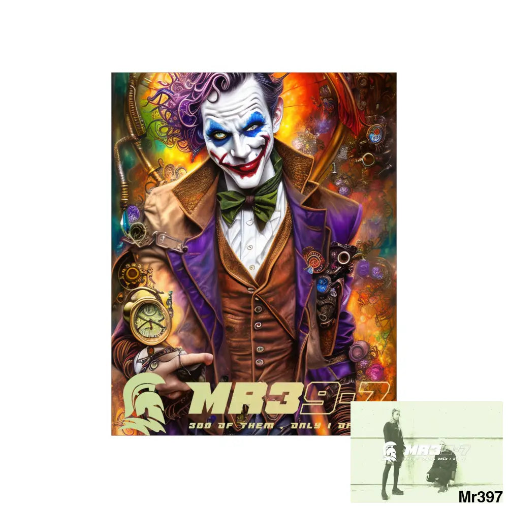 MR 39 Steampunk Joker Hearts Tribal Fractal Matte Vertical Posters Poster
