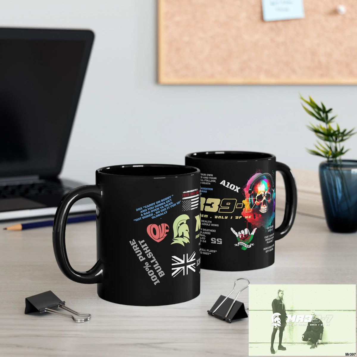 Mr39-7 11oz Tactical GB / Wales Black Mug Mental Health VAR / My Life My Deaths Their Plans Failed Couldn’t kill flies