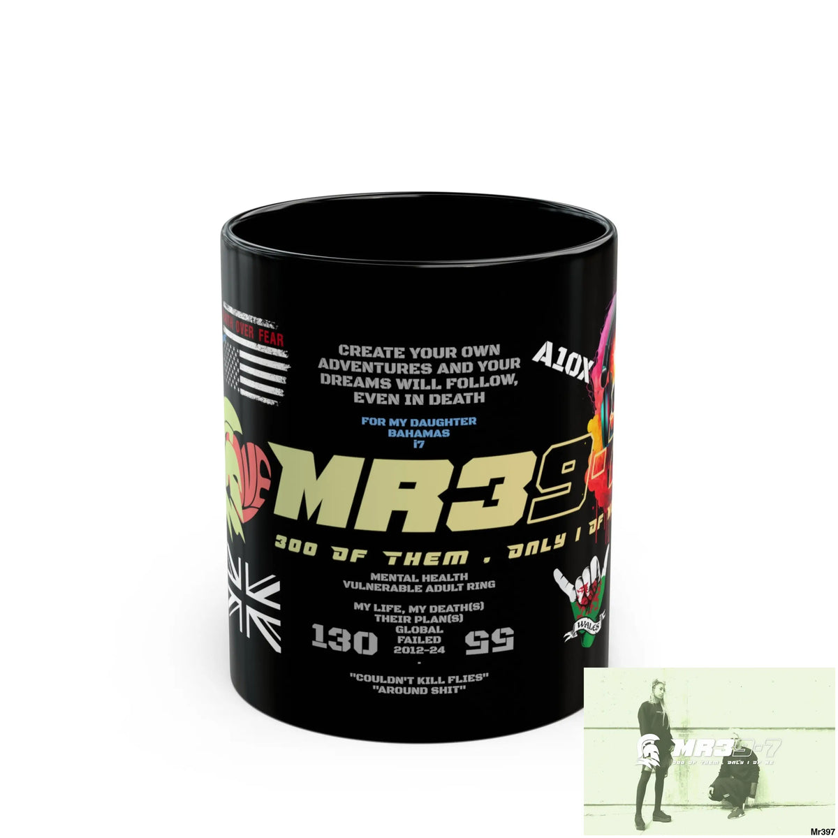 MR39-7 11oz Tactical GB / Wales Black Mug Mental Health VAR / My Life My Deaths Their Plans Failed Couldn’t kill flies