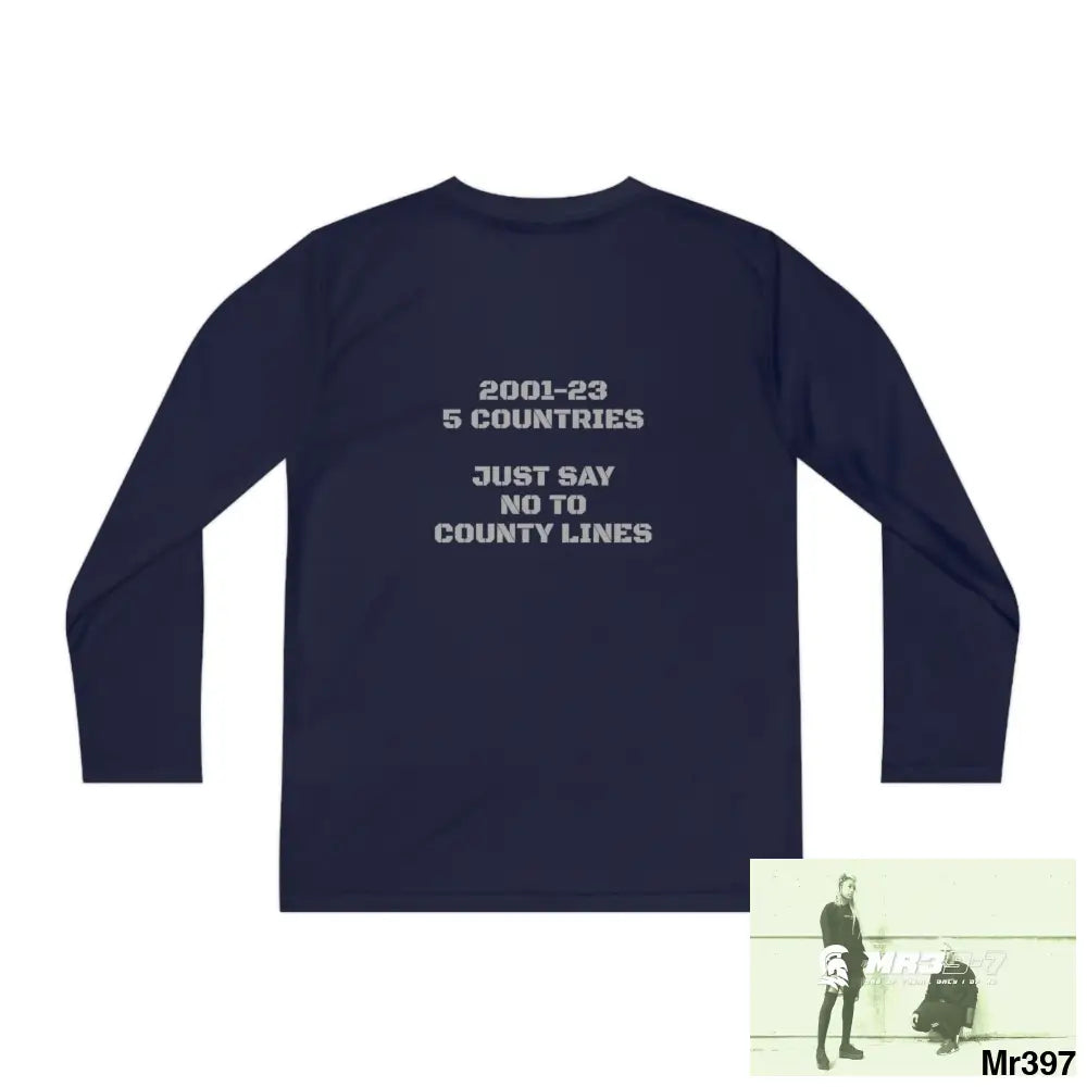 MR39-7 2001-23 5 Countries Just Say No To County Lines Youth Long Sleeve Competitor Tee Kids clothes