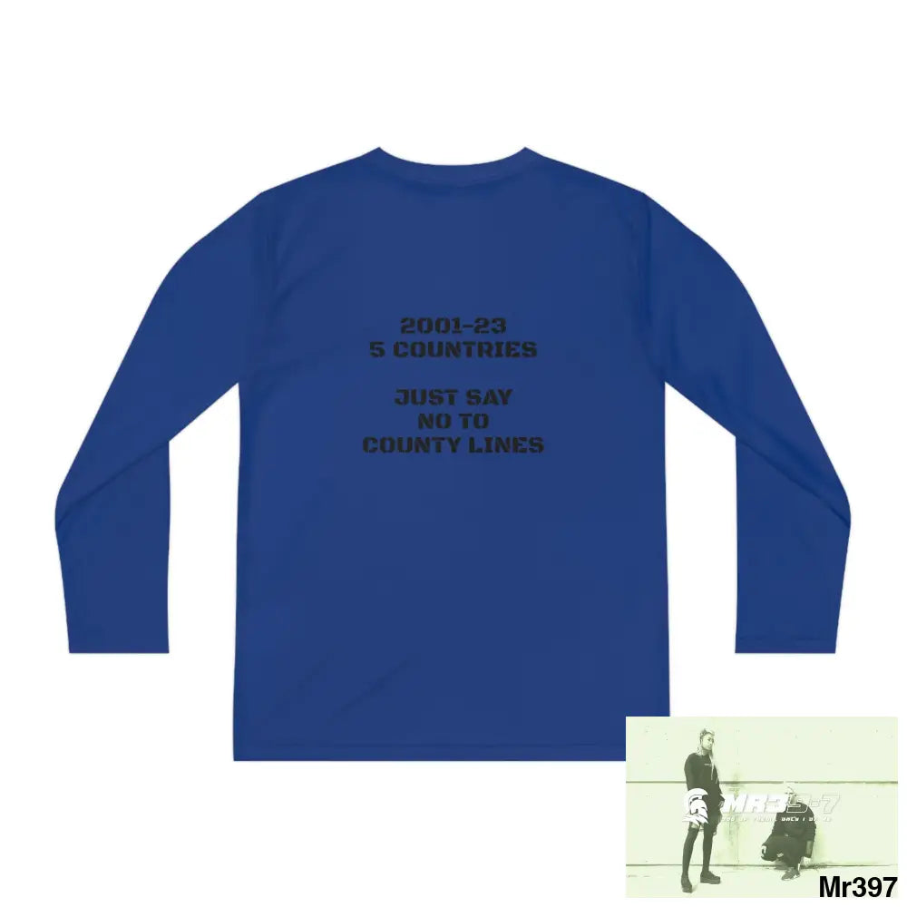 MR39 -7 2001-23 5 Countries Just Say No To County Lines Youth Long Sleeve Competitor Tee Kids clothes