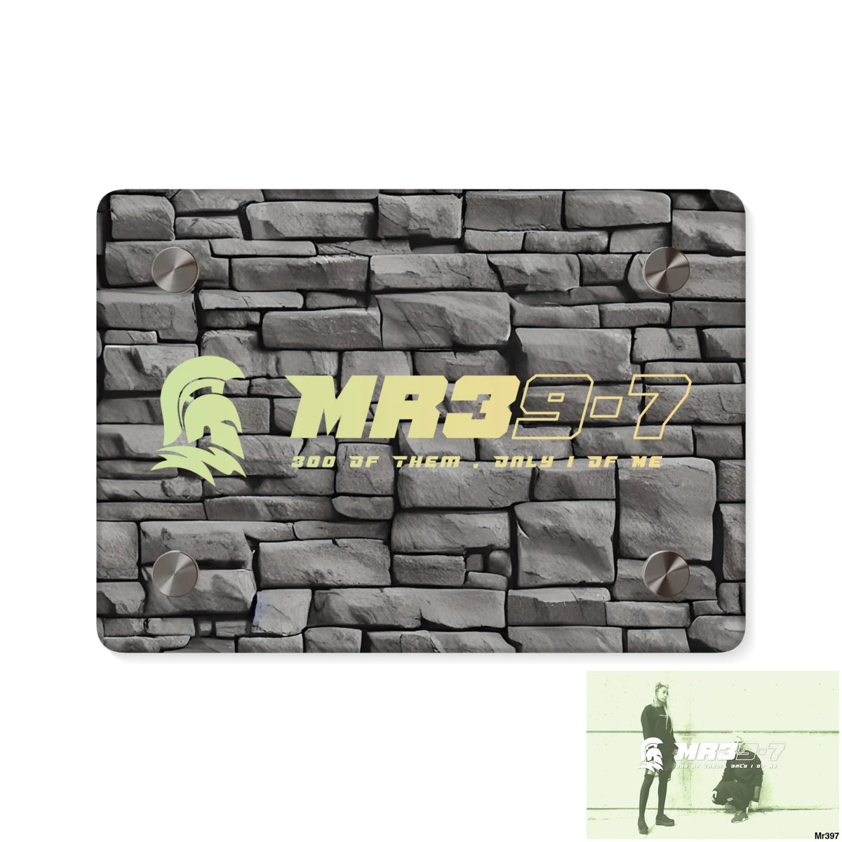 MR39-7 3D Dark Black Brick Wall 32k Ultrarealistic High quality Acrylic Wall Art Panels 7’’ x 5’’ (Horizontal) / 0.25’’