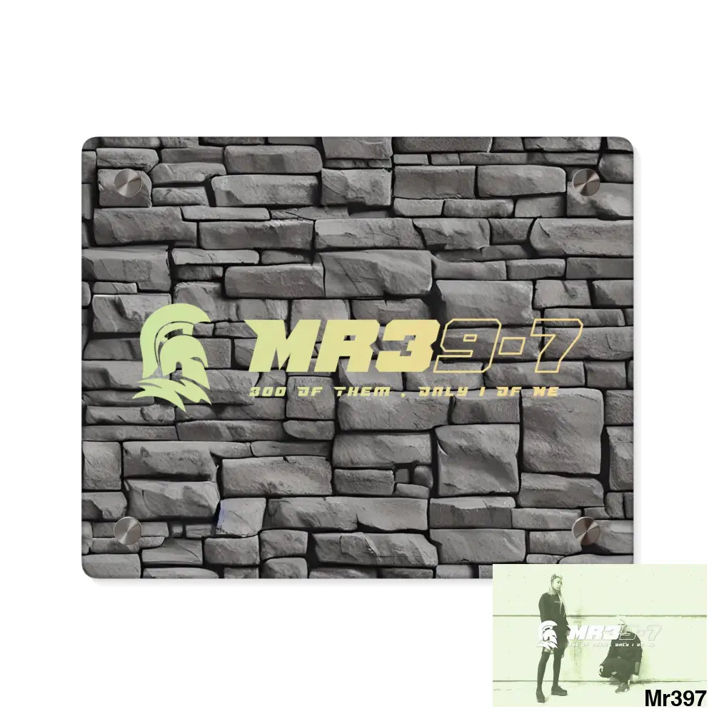 MR39-7 3D Dark Black Brick Wall 32k Ultrarealistic High quality Acrylic Wall Art Panels 10″ x 8″ (Horizontal) / 0.25’’