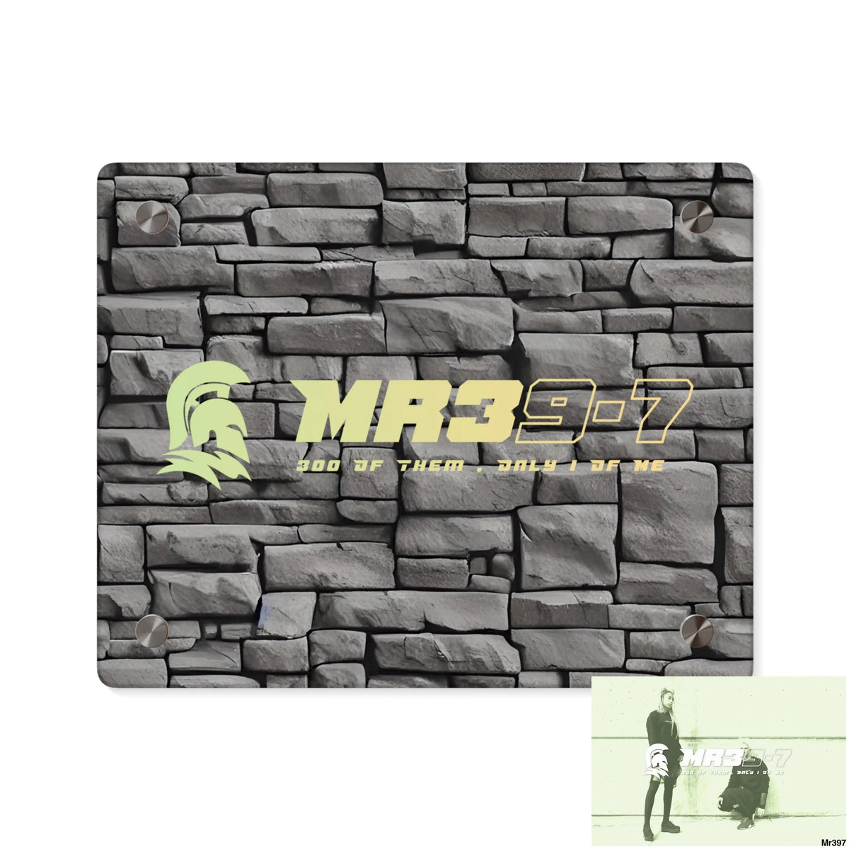 MR39-7 3D Dark Black Brick Wall 32k Ultrarealistic High quality Acrylic Wall Art Panels 10″ x 8″ (Horizontal) / 0.25’’