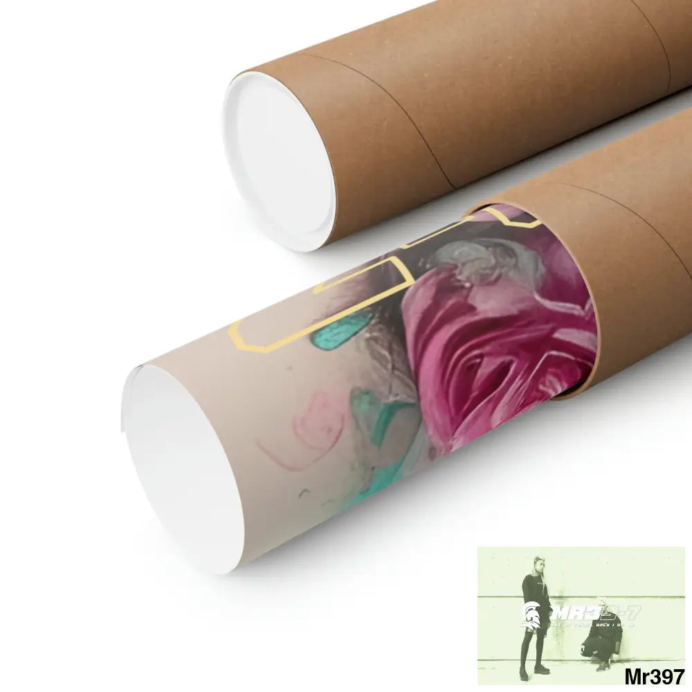 MR39-7 A guitar with pink roses and guitar Matte Vertical Posters Poster