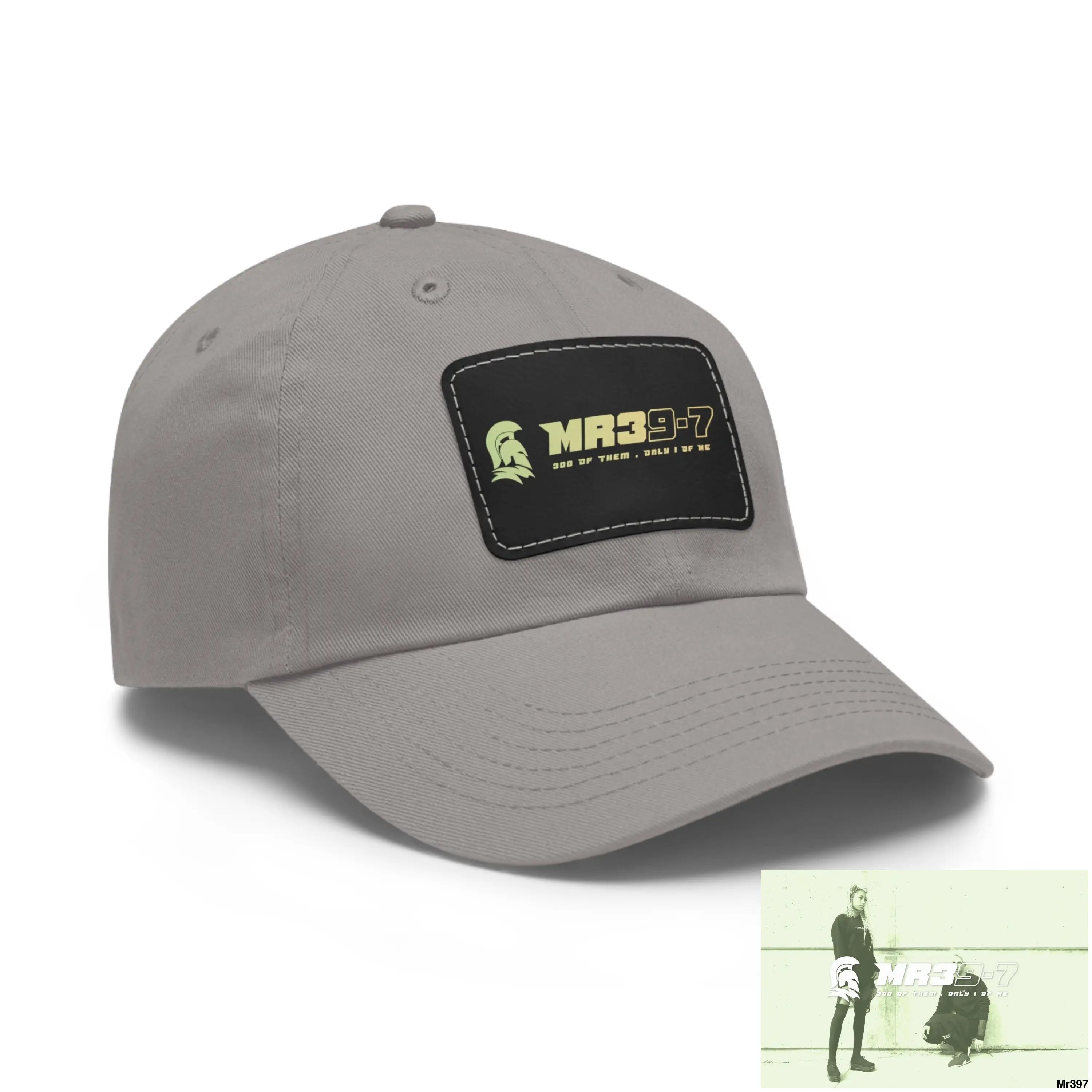 MR39-7 Dad Hat with Leather Patch (Rectangle) Hats