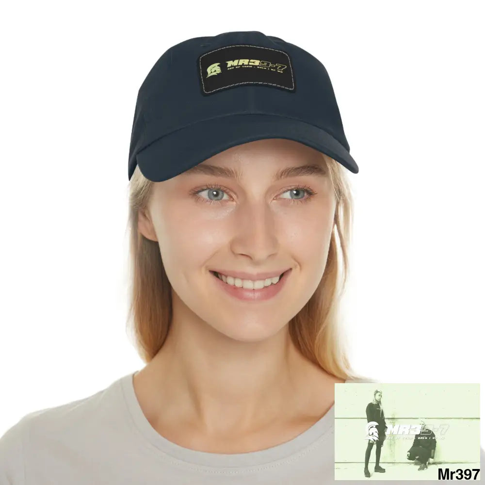 MR39-7 Dad Hat with Leather Patch (Rectangle) Hats