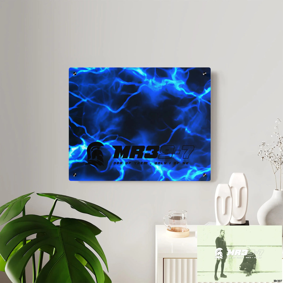 MR39-7 Electric Blue Acrylic Wall Art Panels Home Decor