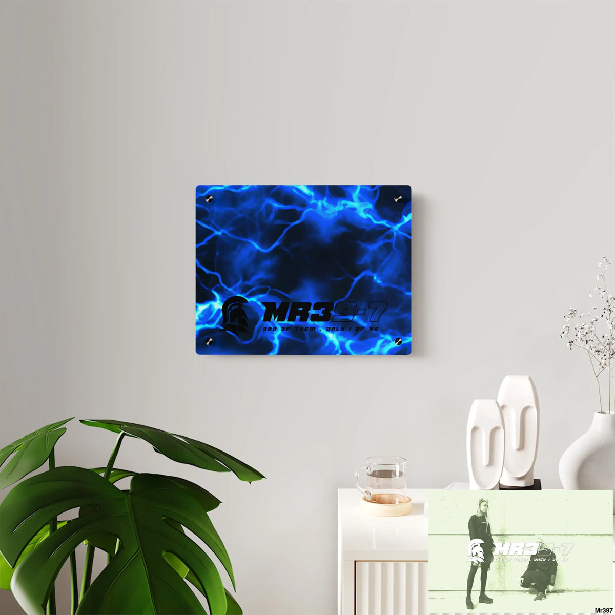 MR39-7 Electric Blue Acrylic Wall Art Panels Home Decor