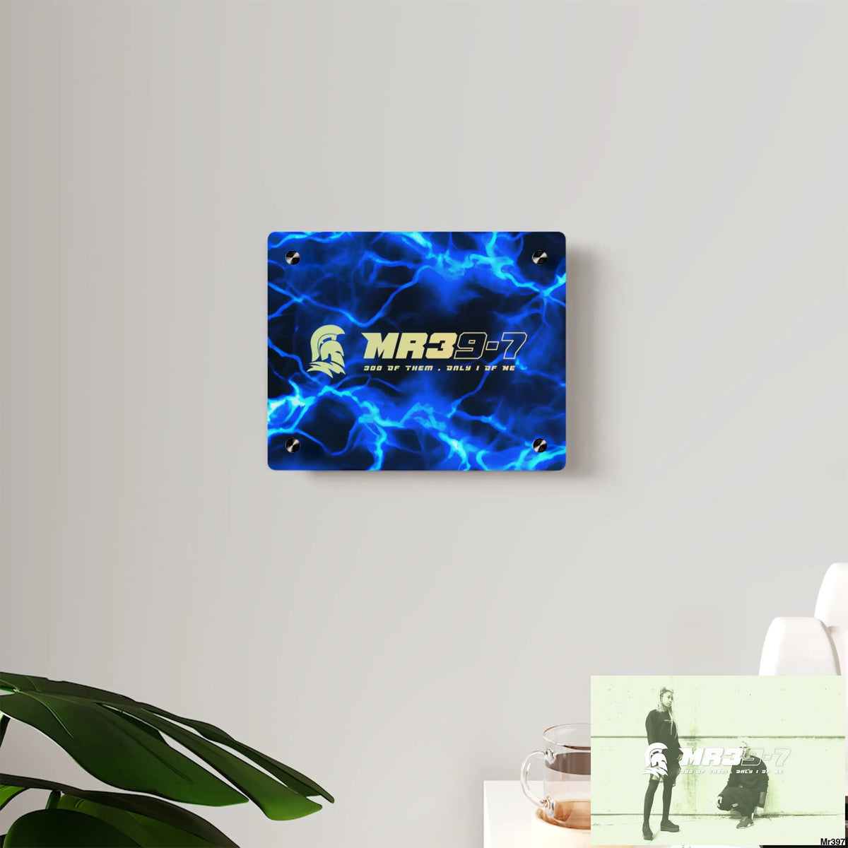 MR39-7 Electric Blue Acrylic Wall Art Panels Home Decor