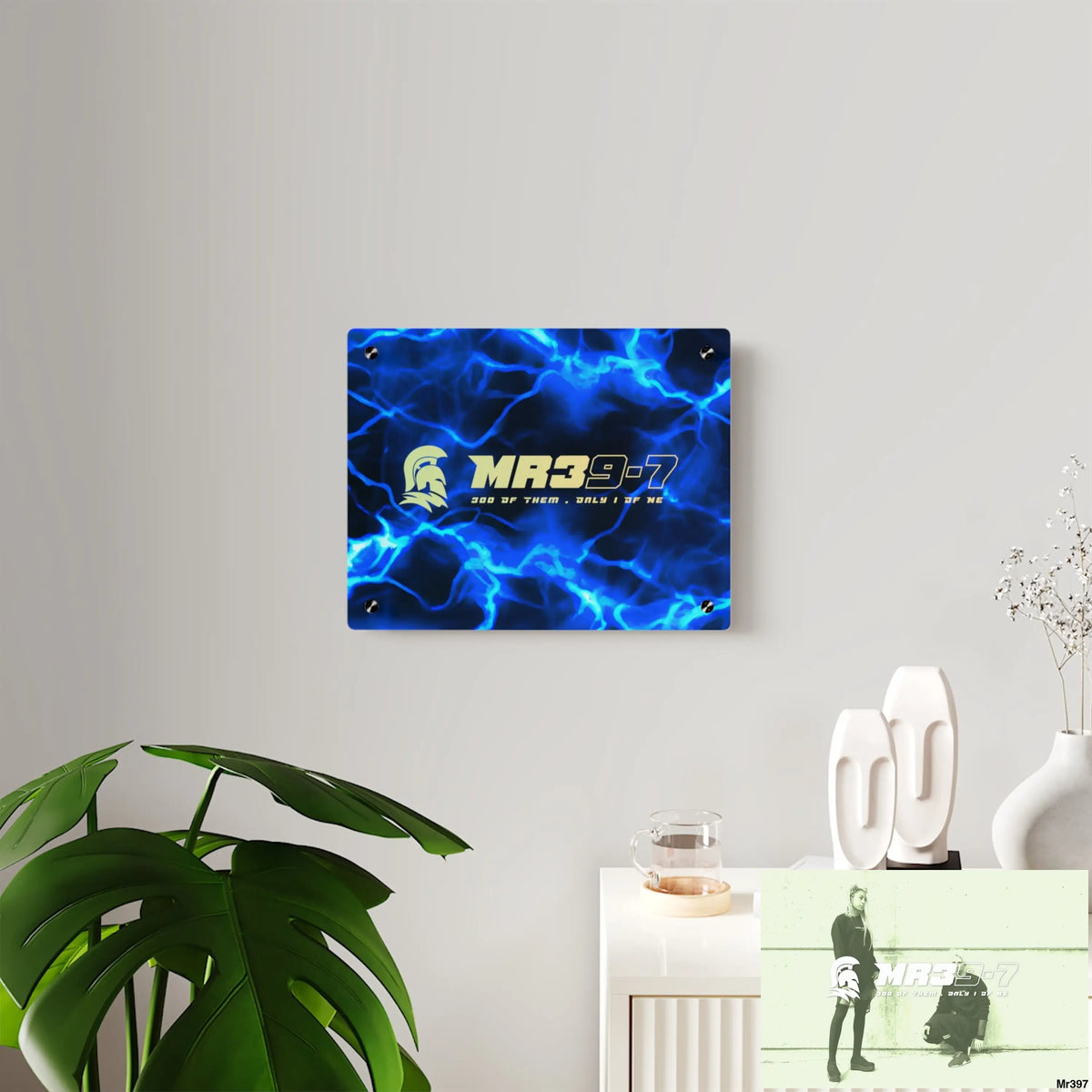 MR39-7 Electric Blue Acrylic Wall Art Panels Home Decor