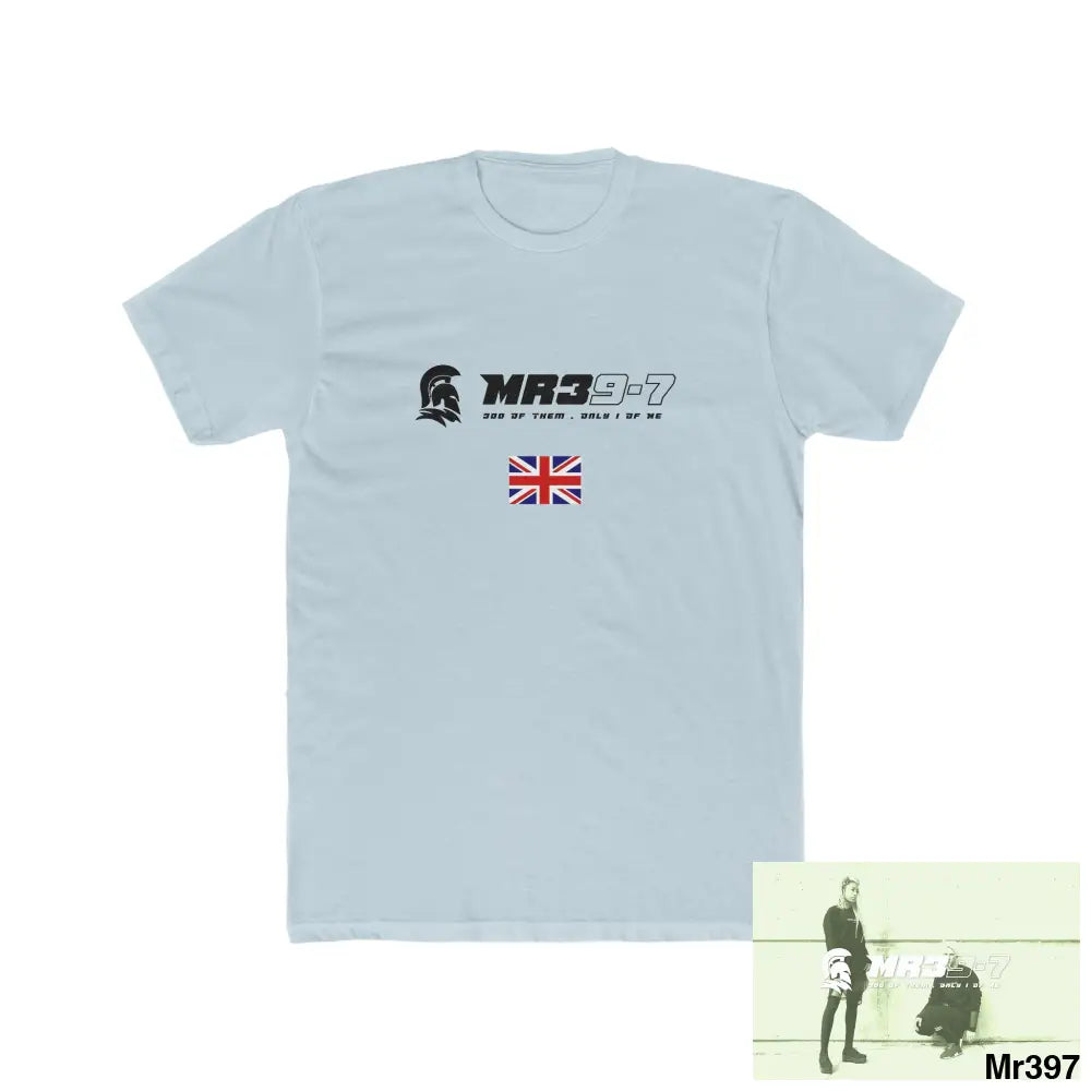 MR39-7 FUCK COUNTY LINES Men’s Cotton Crew Tee Solid Light Blue / S T-Shirt
