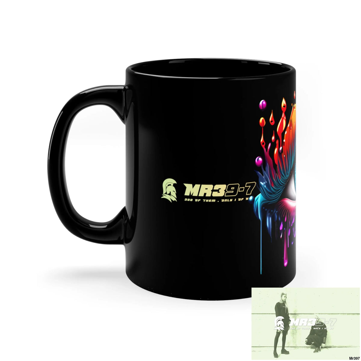 Mr39-7 GBR Multicoloured dripping eye 11oz Black Mug 11oz Mug