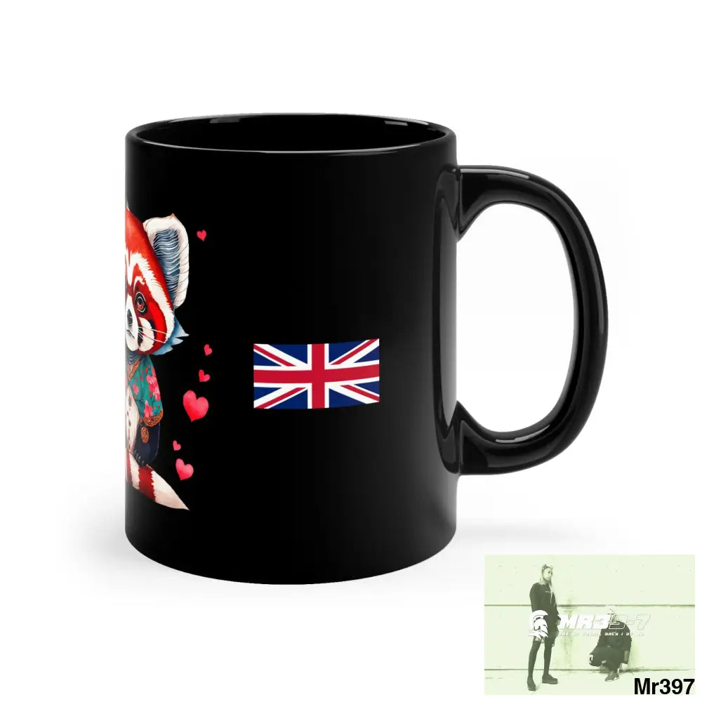 Mr39-7 GBR Valentine’s Day Cute Red Panda 11oz Black Mug 11oz Mug