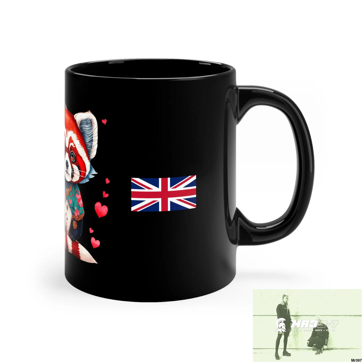 Mr39-7 GBR Valentine’s Day Cute Red Panda 11oz Black Mug 11oz Mug