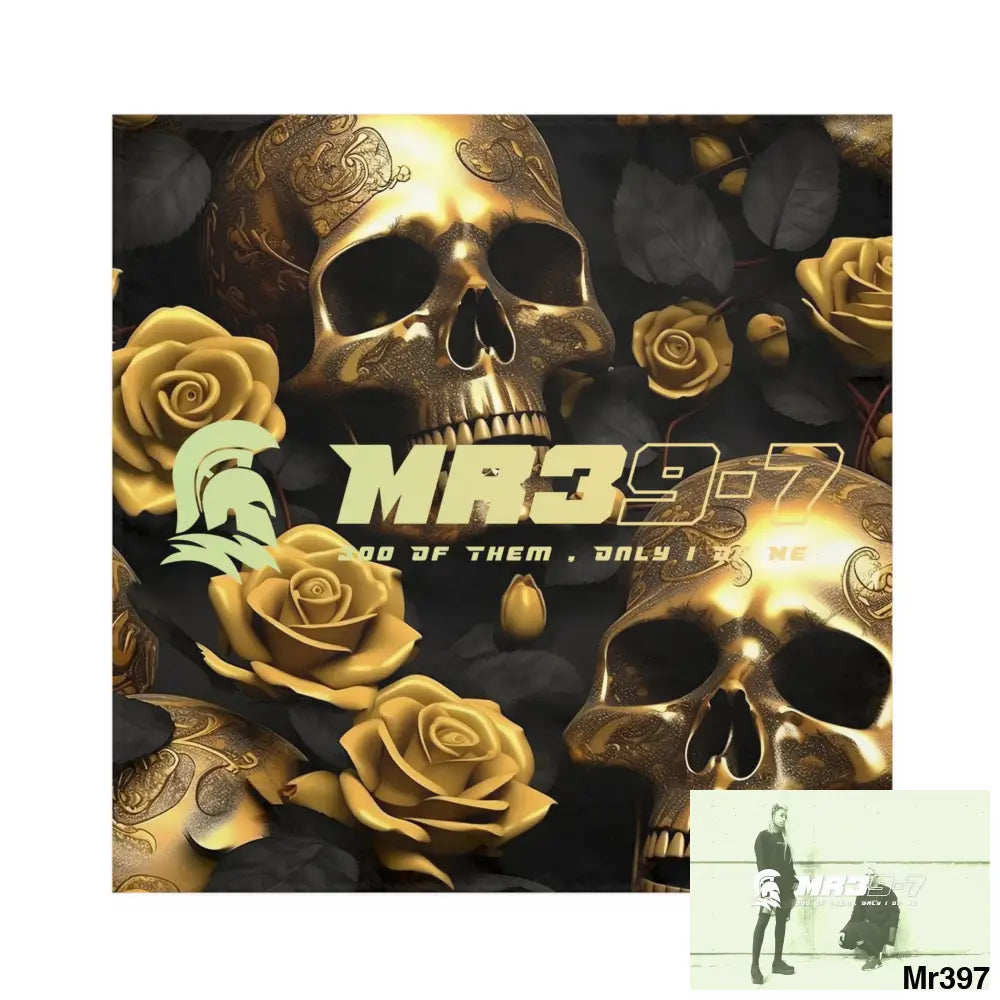 MR39-7 Gothic Skulls & Roses Napkins 4-piece set / White / 19’’ × 19’’ Accessories