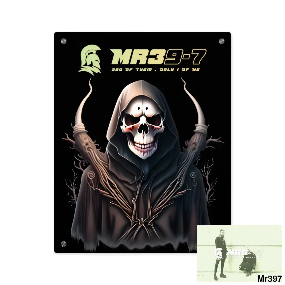 MR39-7 Halloween Reaper Graphic Acrylic Wall Art Panels 16″ x 20″ (Vertical) / 0.25’’ Home Decor