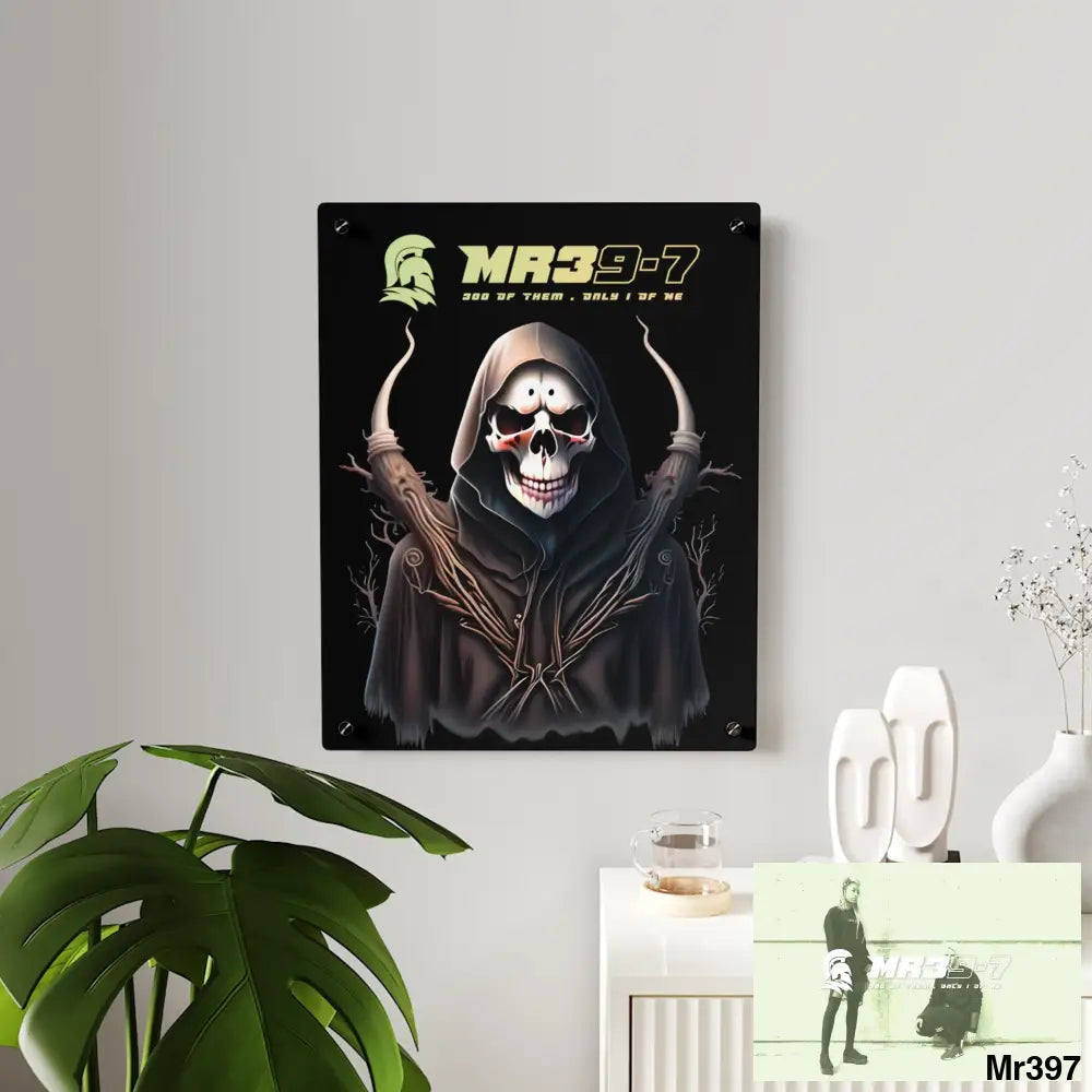 MR39-7 Halloween Reaper Graphic Acrylic Wall Art Panels Home Decor