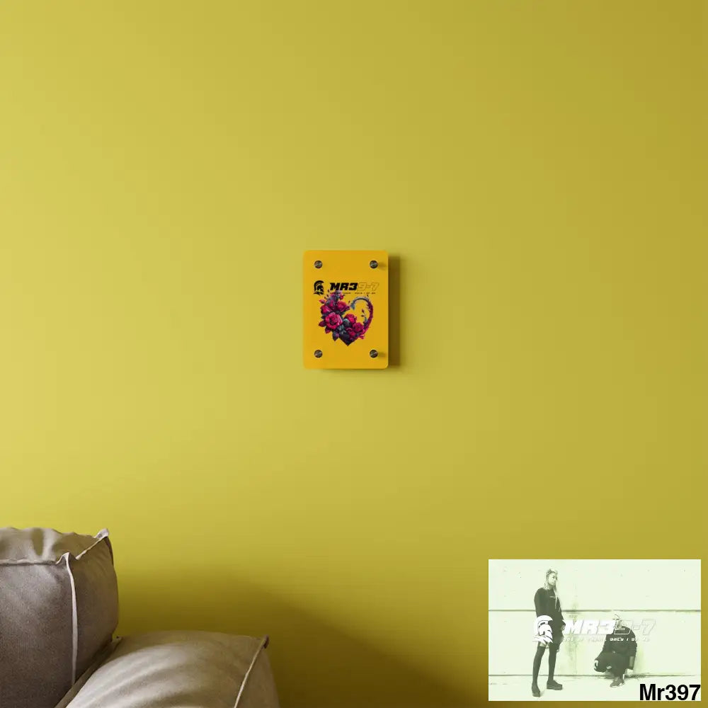 MR39-7 Heart made of Pink Roses on Black Background Acrylic Wall Art Panels Home Decor