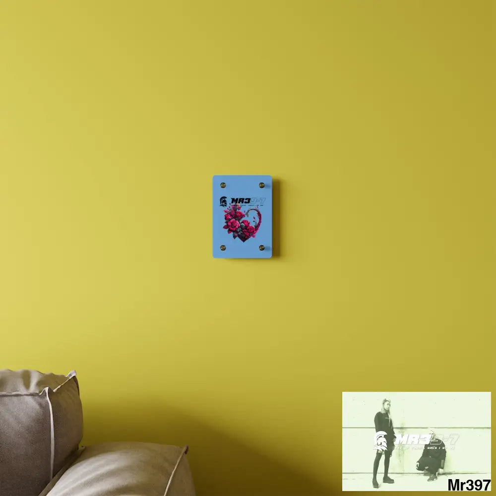 MR39-7 Heart made of Pink Roses on Black Background Acrylic Wall Art Panels Home Decor