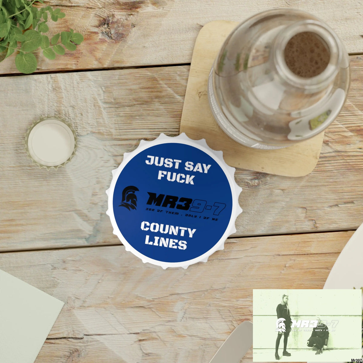 MR39-7 Just Say Fuck County Lines Bottle Opener One size / White Accessories