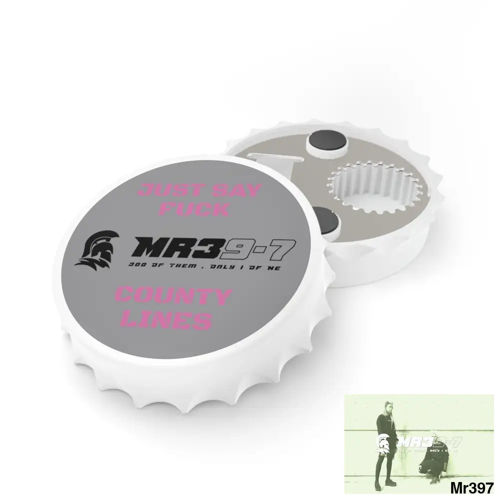 MR39-7 Just Say Fuck County Lines Bottle Opener One size / White Accessories