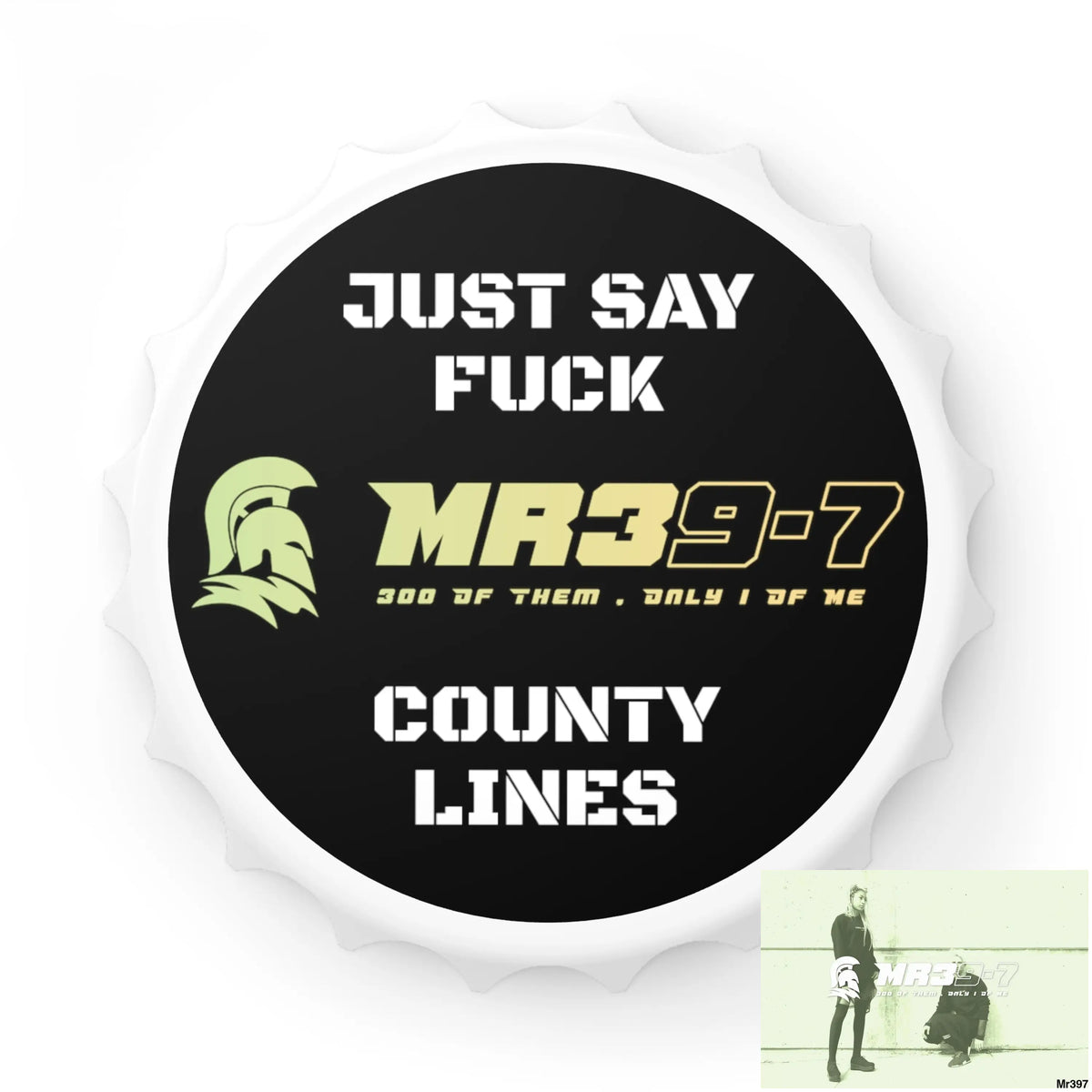 MR39-7 Just Say Fuck County Lines Bottle Opener One size / White Accessories