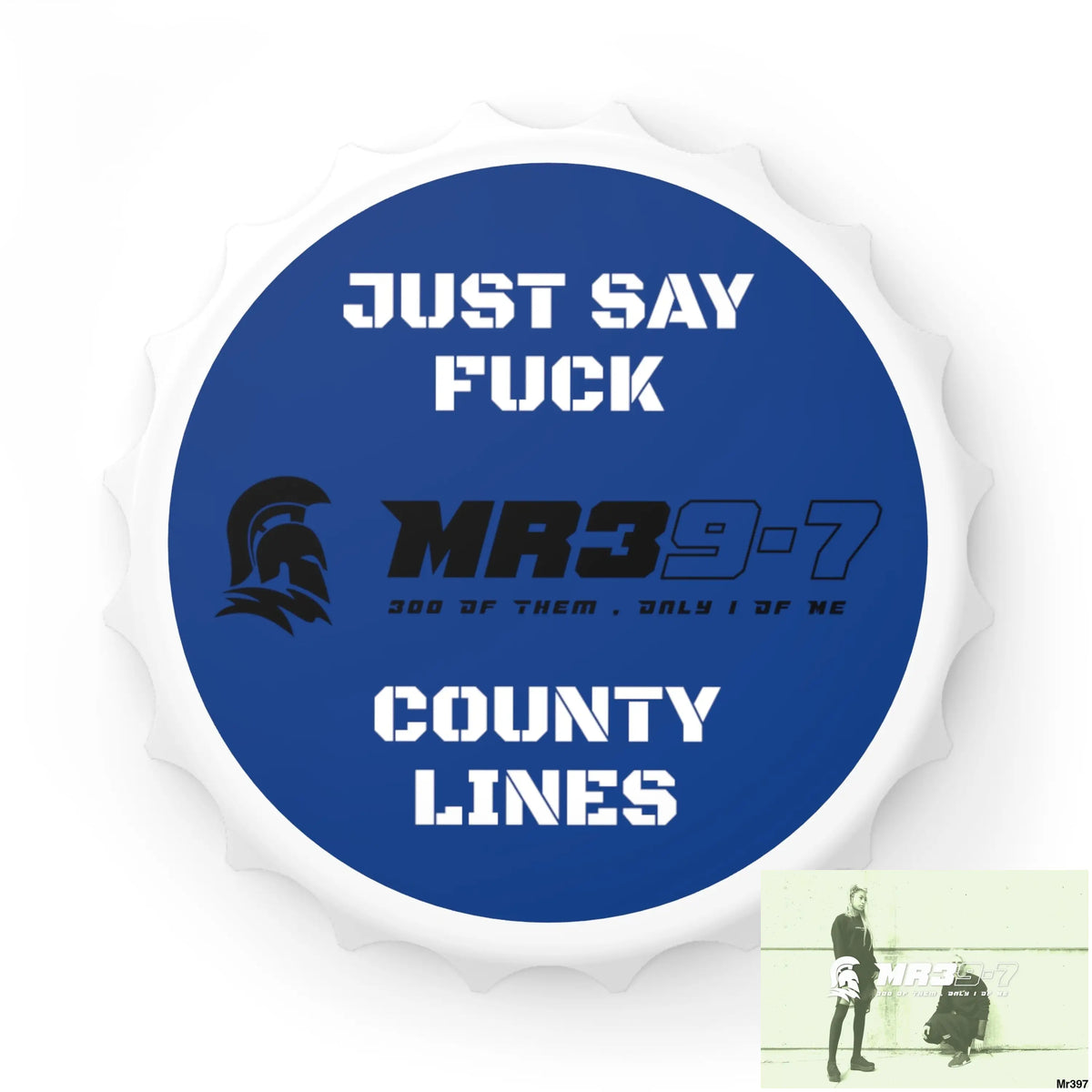 MR39-7 Just Say Fuck County Lines Bottle Opener One size / White Accessories