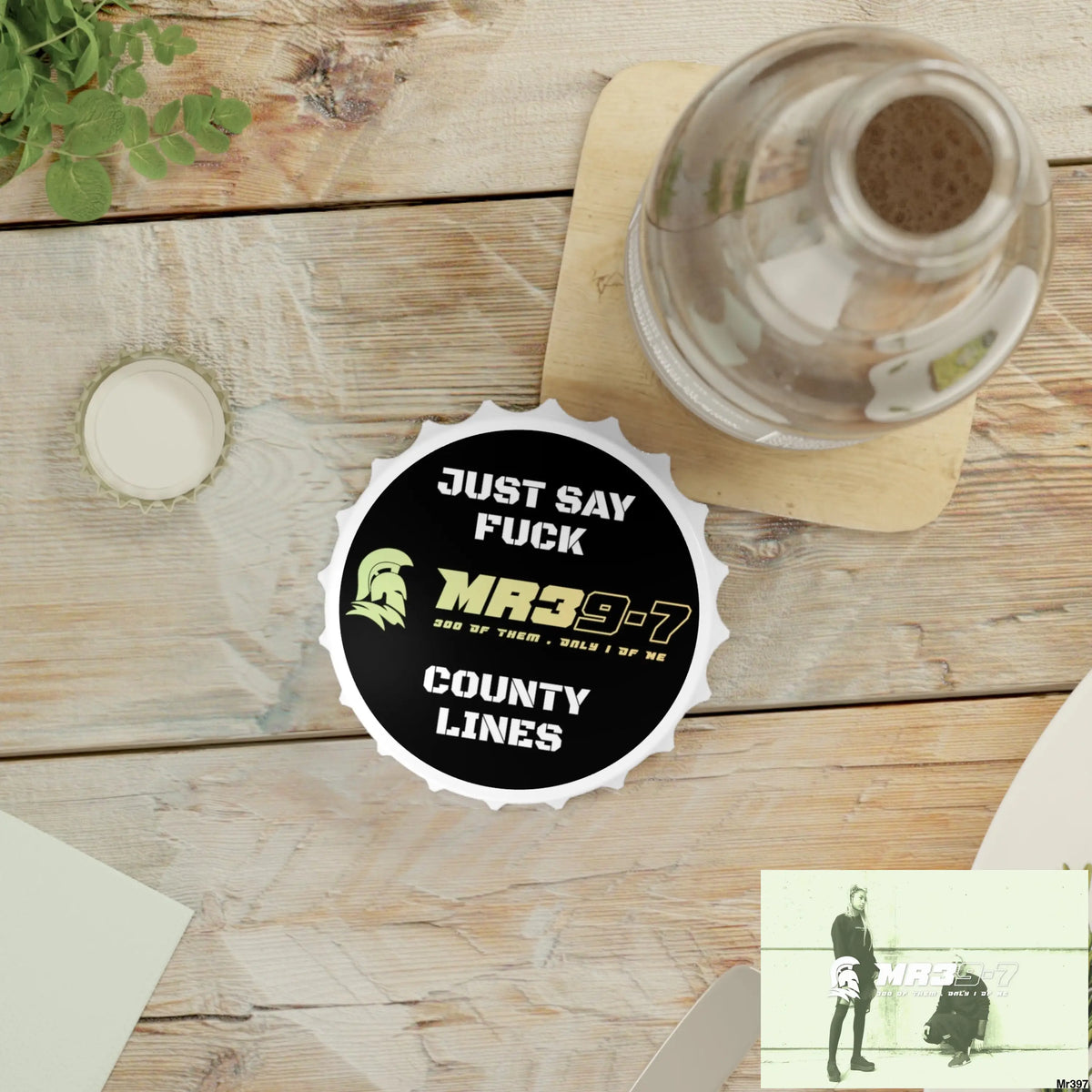 MR39-7 Just Say Fuck County Lines Bottle Opener One size / White Accessories