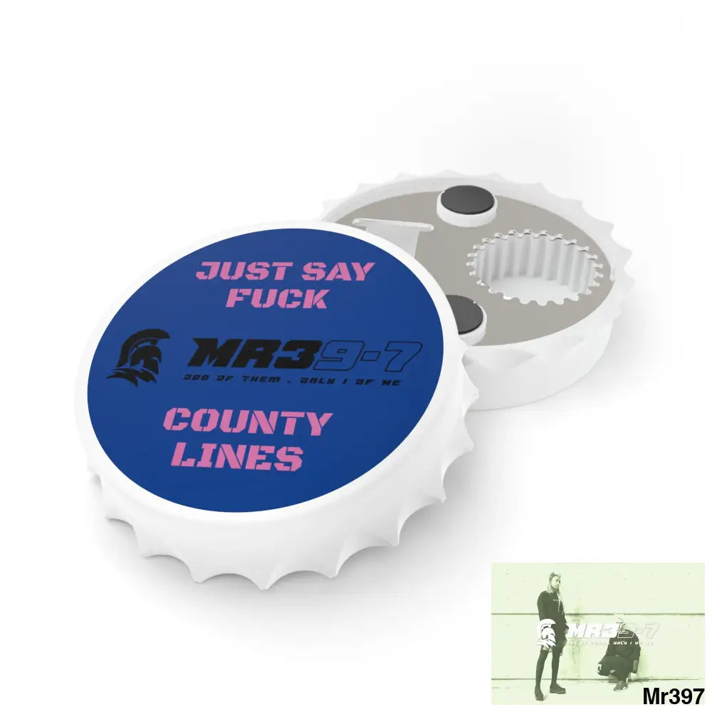 MR39-7 Just Say Fuck County Lines Bottle Opener One size / White Accessories
