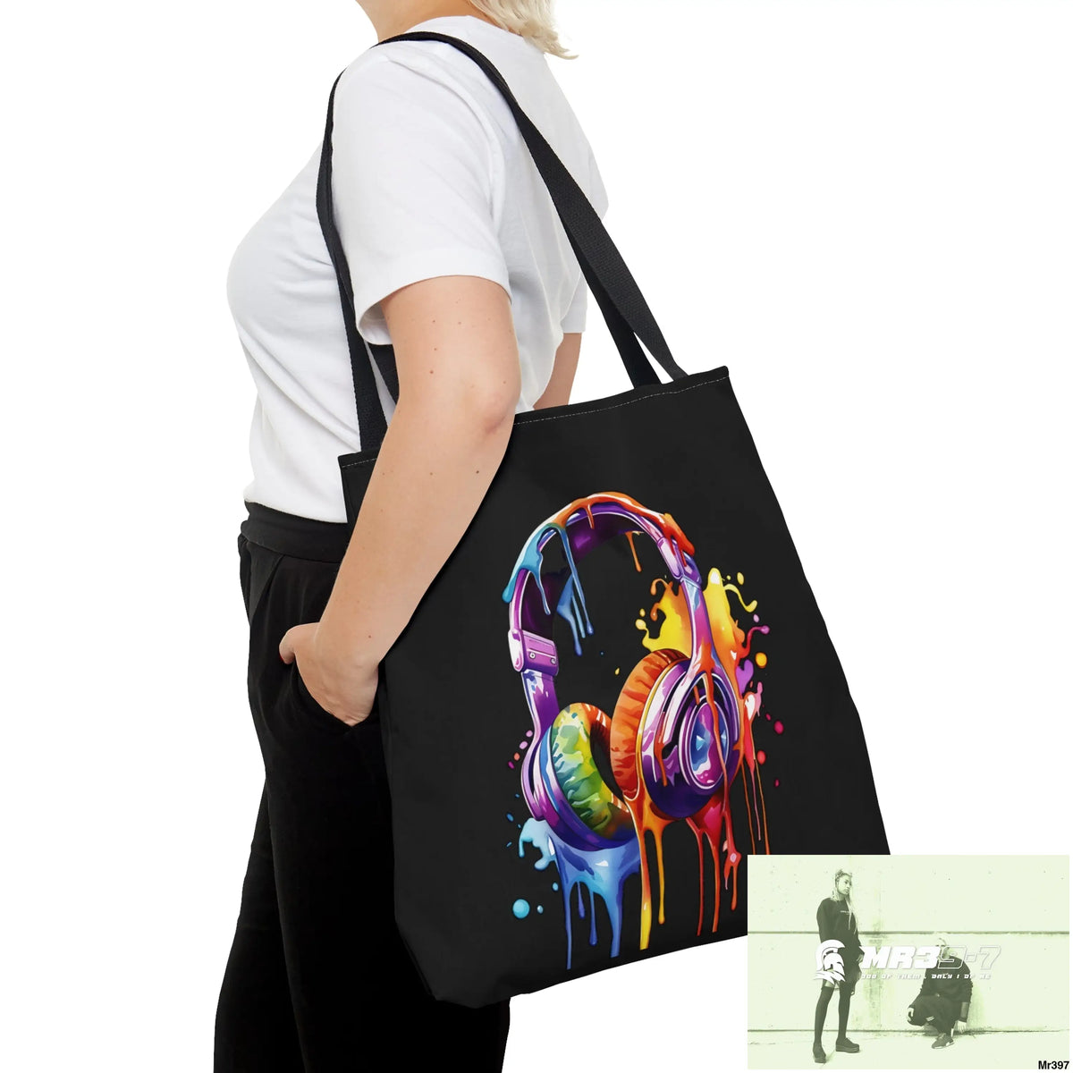 MR39-7 Melting Headphones Tote Bag (AOP) Bags