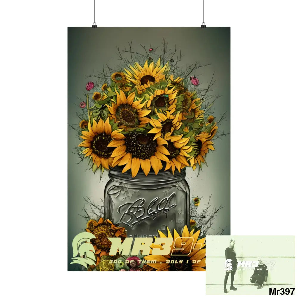 Mr39-7 Relax Fantasy Summer Landscape in a Mason Jar Matte Vertical Posters 24″ x 36″ / Matte Poster