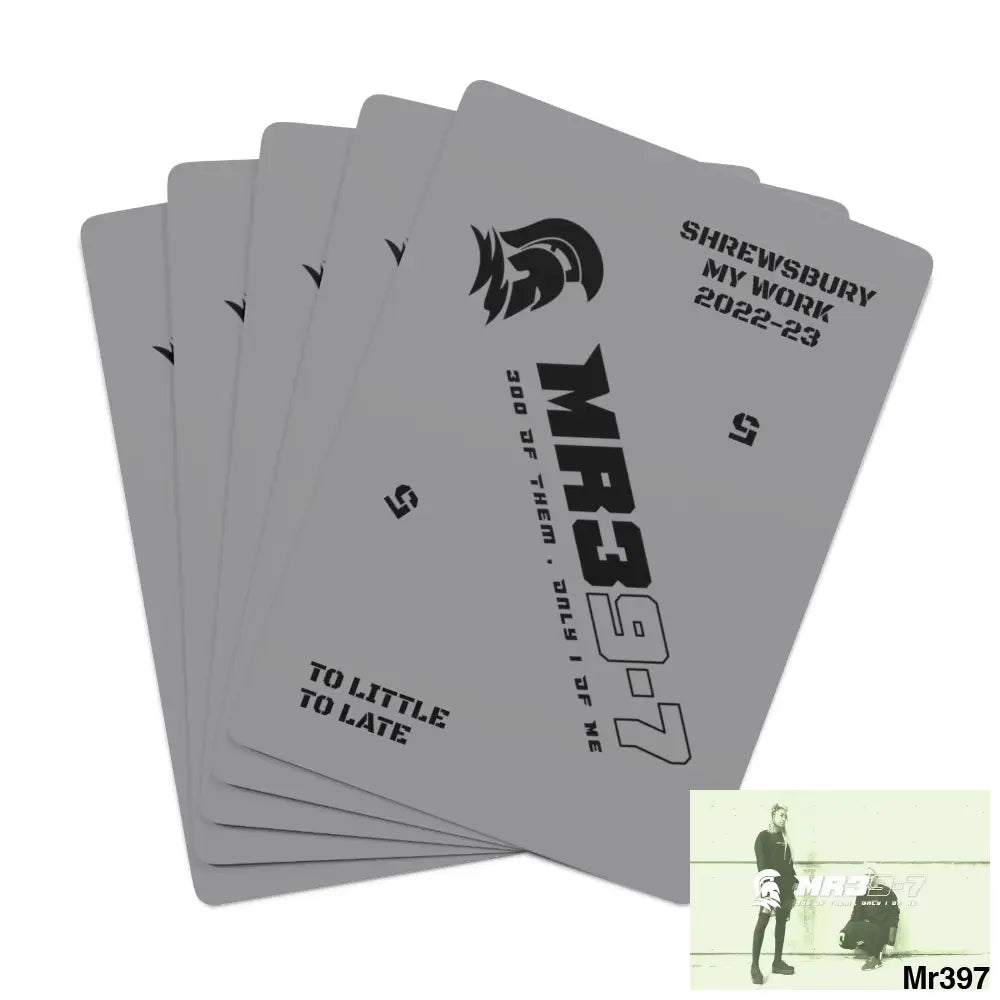 MR39-7 Shrewsbury my work Ltd Edition total Font size 99 + me 100 Custom Poker Cards 2.47’’ x 3.47’’ / White / Semi