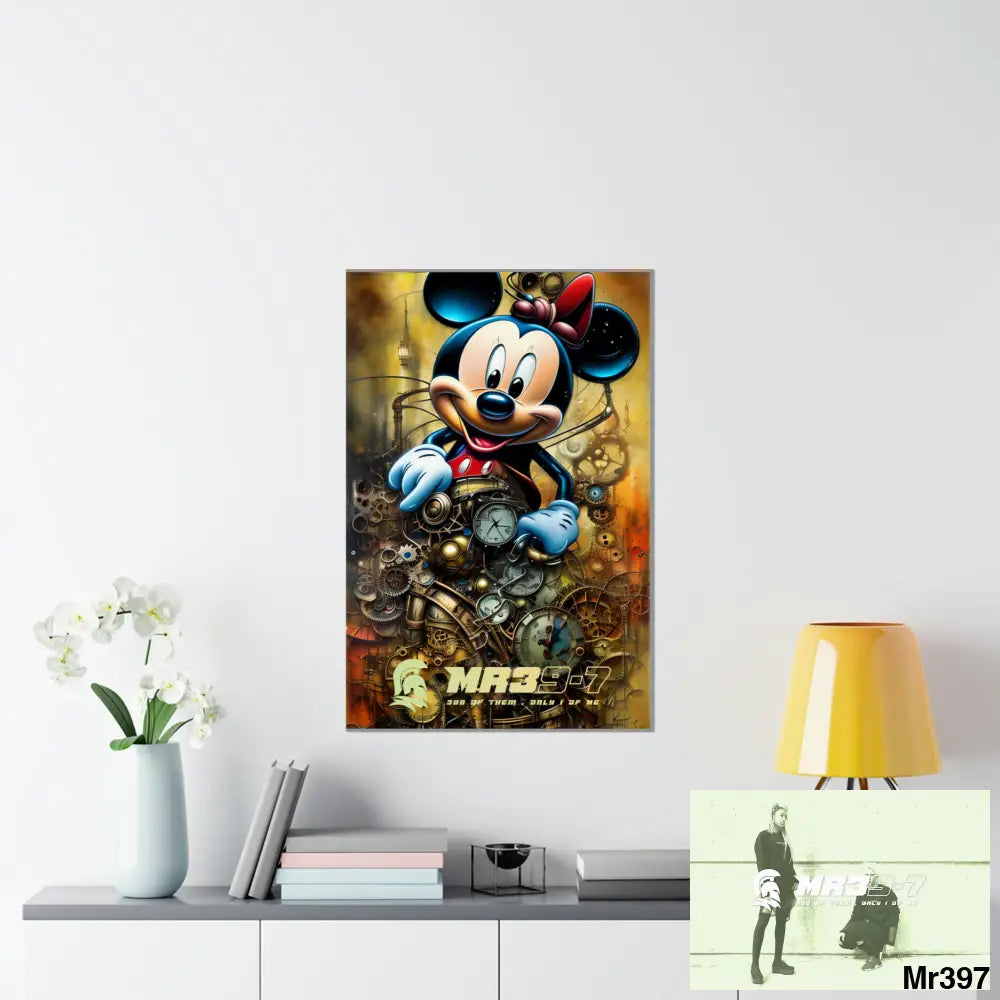 MR39-7 SuperResolution Micky Mouse Steampunk Graphic Matte Vertical Posters 24″ x 36″ / Matte Poster