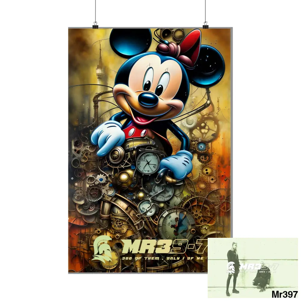 MR39-7 SuperResolution Micky Mouse Steampunk Graphic Matte Vertical Posters Poster