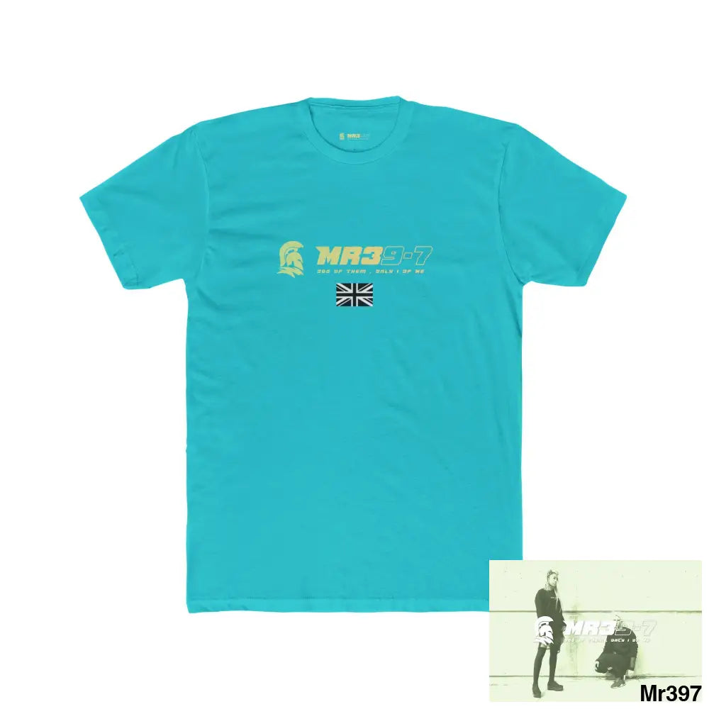 MR39-7 Tactical GB 2012 My work Colwyn Bay to and from Men’s Cotton Crew Tee Solid Tahiti Blue / S T-Shirt