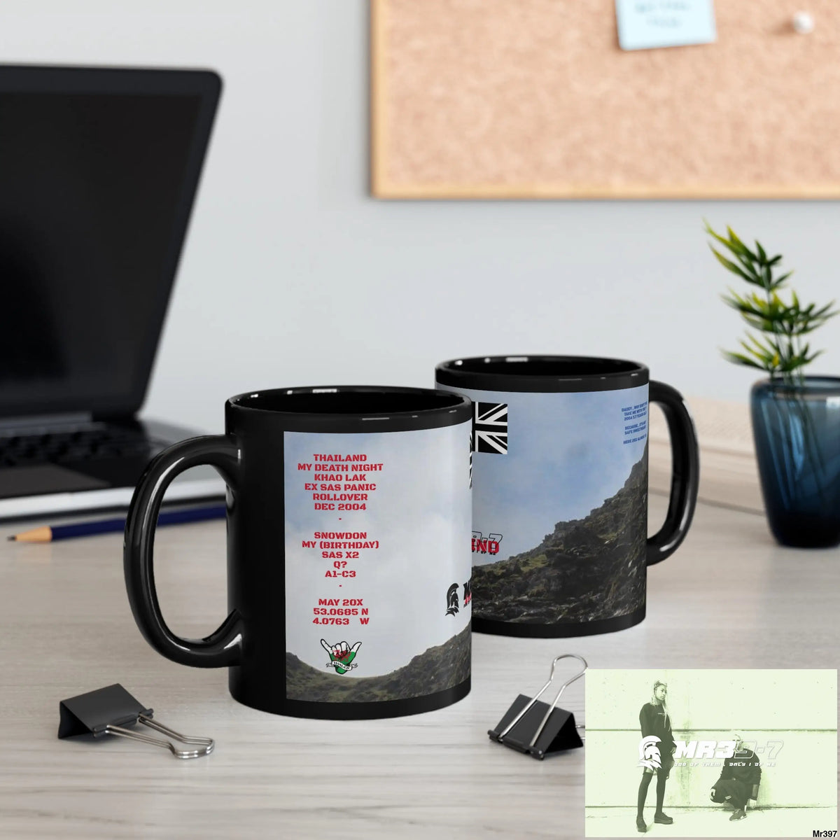 Mr39-7 Tactical SAS Roll over Death night 2004 20X Strike B MT Snowdon 11oz Black Mug GB / Thailand/ Bermo /Wales, 11oz