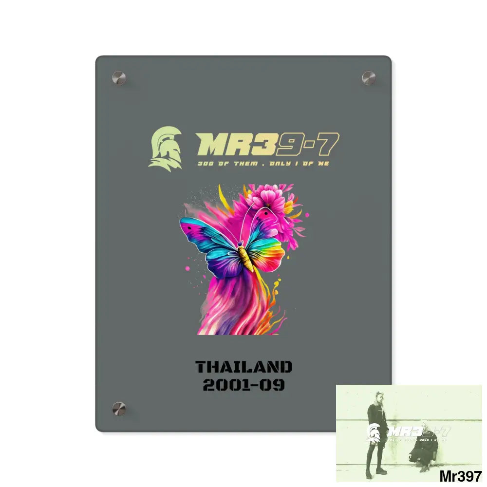 MR39-7 Thailand 2001--09 Colourful Butterfly in Mid-Flight Acrylic Wall Art Panels 11″ x 14″ (Vertical) / 0.25’’ Home