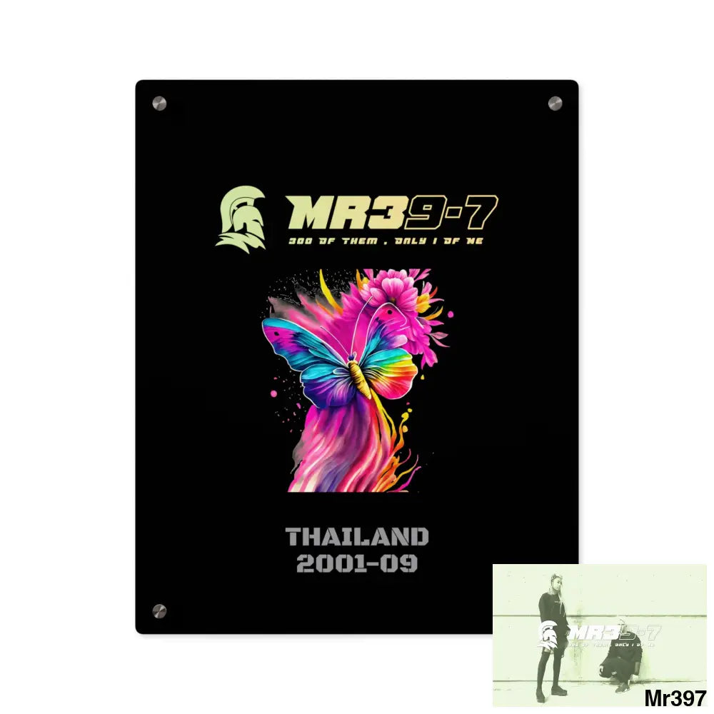 MR39-7 Thailand 2001--09 Colourful Butterfly in Mid-Flight Acrylic Wall Art Panels 16″ x 20″ (Vertical) / 0.25’’ Home