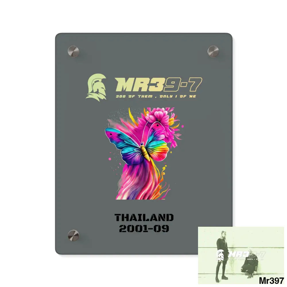 MR39-7 Thailand 2001--09 Colourful Butterfly in Mid-Flight Acrylic Wall Art Panels 8″ x 10″ (Vertical) / 0.25’’ Home