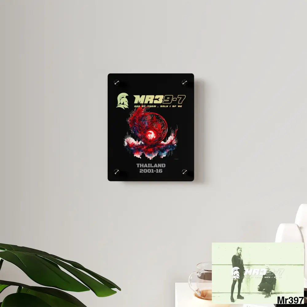 MR39-7 Thailand 2001-16 Abstract Yin-Yang Symbol in Red and Black- Acrylic Wall Art Panels Home Decor