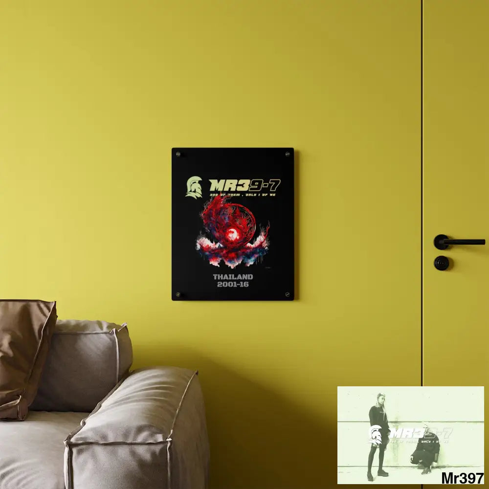 MR39-7 Thailand 2001-16 Abstract Yin-Yang Symbol in Red and Black- Acrylic Wall Art Panels Home Decor