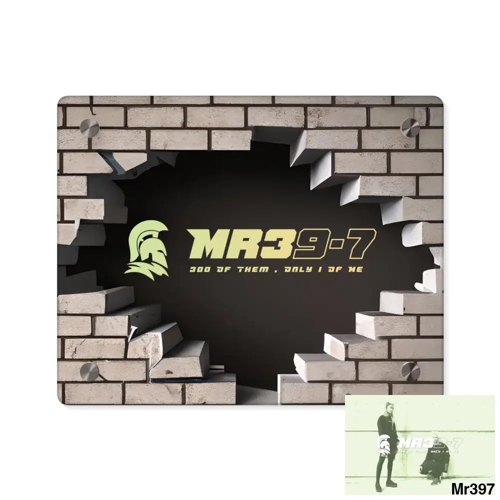 MR39-7 Through the 3D Cracked Brick Wall Graphic Acrylic Art Panels 10″ x 8″ (Horizontal) / 0.25’’ Home Decor