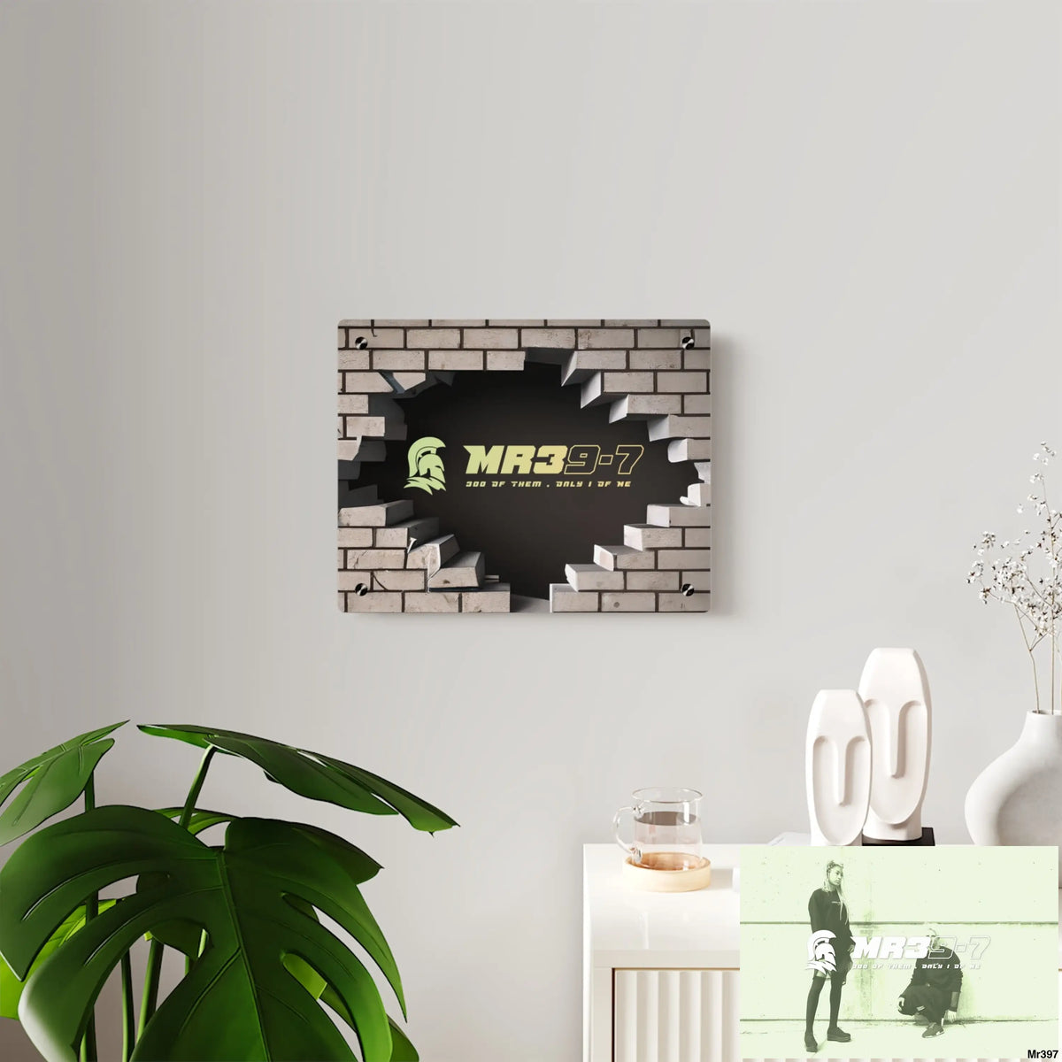 MR39-7 Through the 3D Cracked Brick Wall Graphic Acrylic Art Panels Home Decor