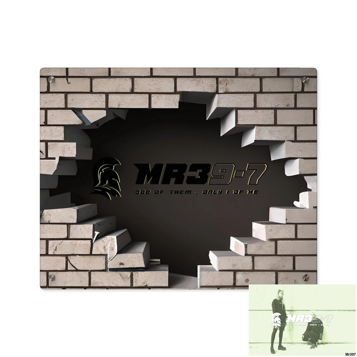 MR39-7 Through the 3D Cracked Brick Wall Graphic Acrylic Art Panels 20″ x 16″ (Horizontal) / 0.25’’ Home Decor