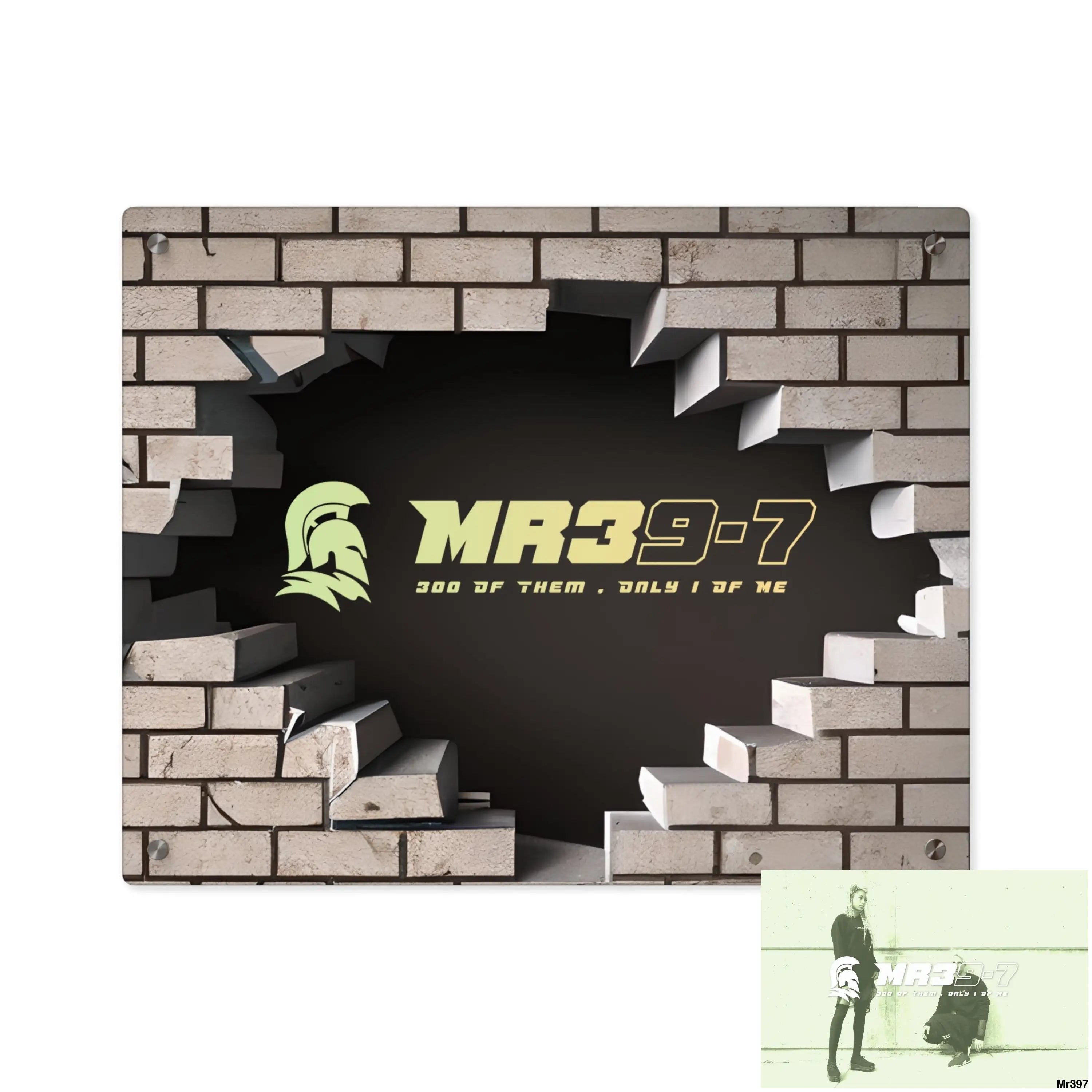 MR39-7 Through the 3D Cracked Brick Wall Graphic Acrylic Art Panels 20″ x 16″ (Horizontal) / 0.25’’ Home Decor