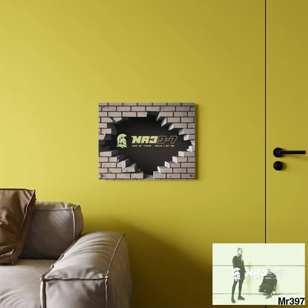 MR39-7 Through the 3D Cracked Brick Wall Graphic Acrylic Art Panels Home Decor