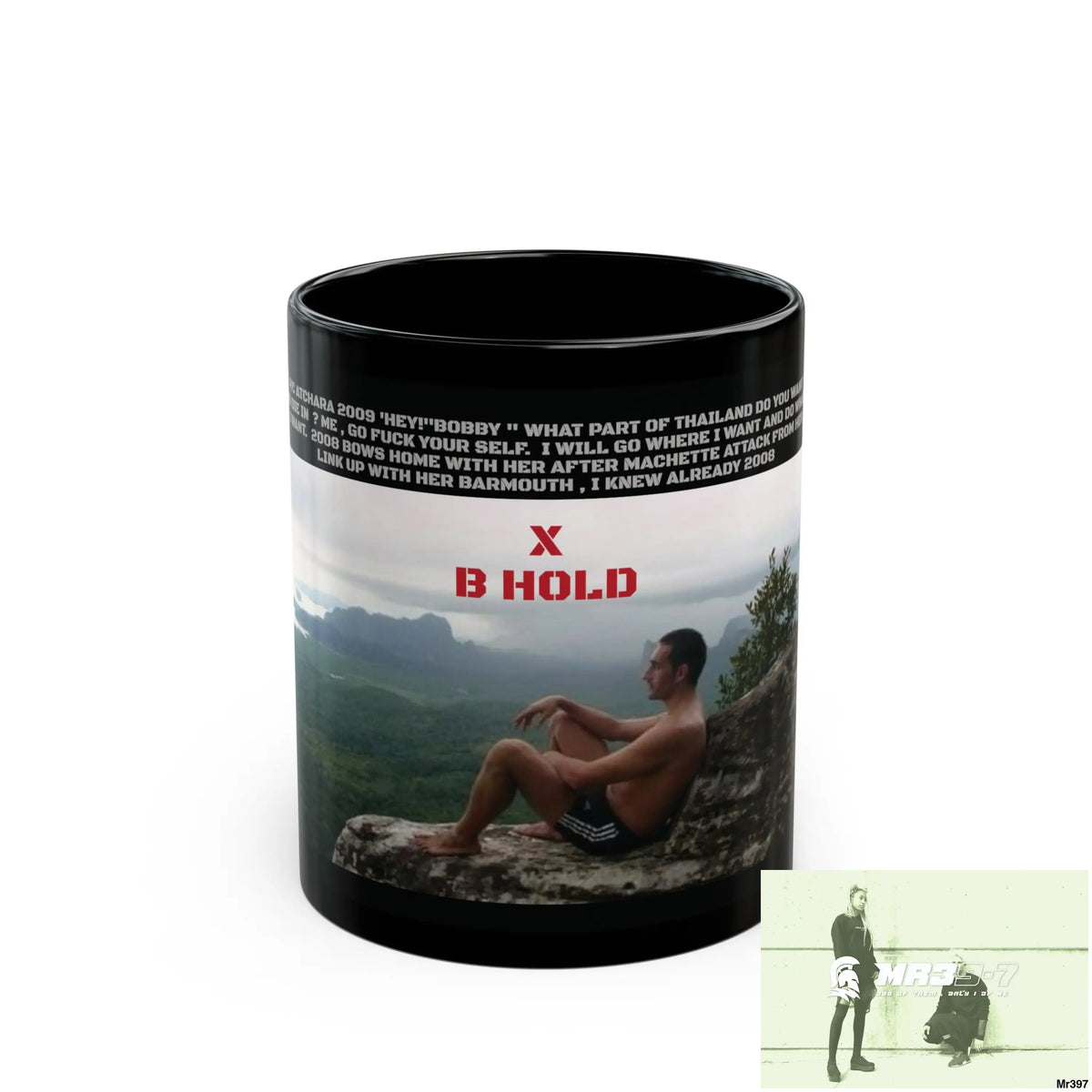MR39-7 thrown in a 2009 death threat with SAS Roll over Death night 2004 trike B 11oz Black Mug GB / Thailand/ Bermo