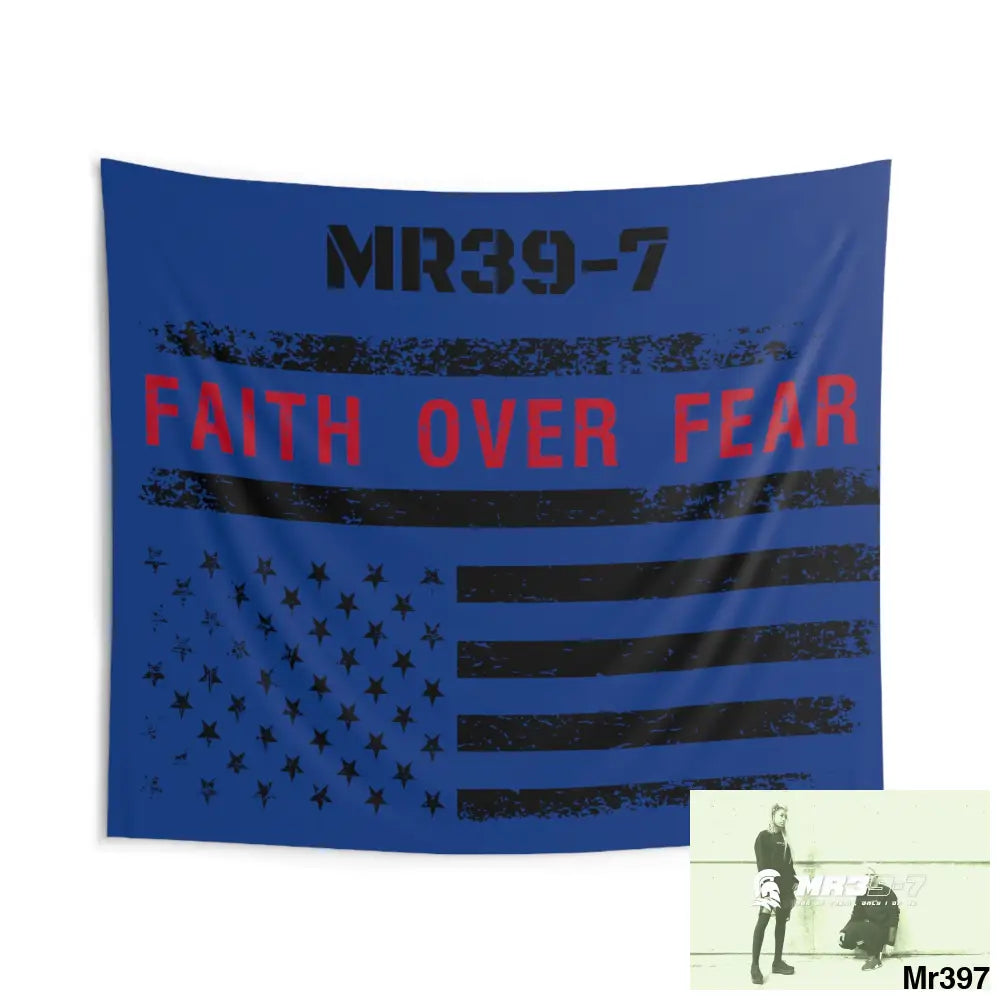MR39-7 USA Faith over Fear Indoor Wall Tapestries 104’’ × 88’’ Home Decor