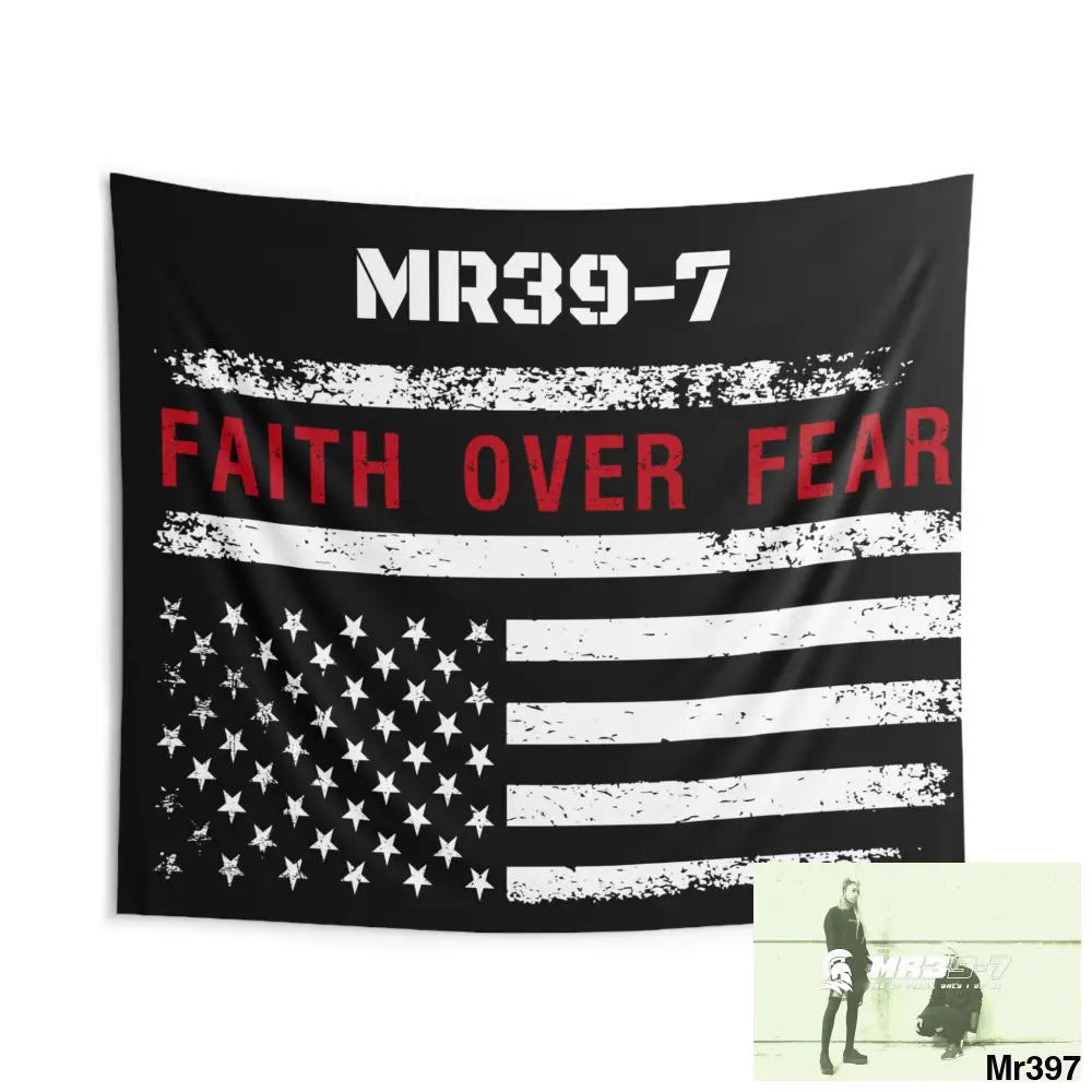 MR39-7 USA Faith over Fear Indoor Wall Tapestries 104’’ × 88’’ Home Decor